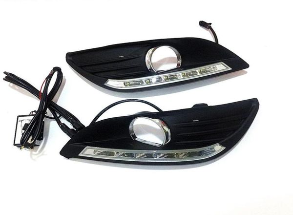 Funda de luces de circulación diurna LED July King para Ford Focus 2007-2014 parachoques delantero LED DRL con cubierta de lámpara antiniebla 11 reemplazo 2235595