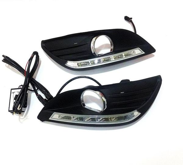 Funda de luces de circulación diurna LED July King para Ford Focus 2007-2014 parachoques delantero LED DRL con cubierta de lámpara antiniebla 11 reemplazo 6376034