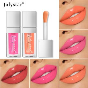 Julystar 5 colores Europa y América Vidrio hidratante Labio Agua Luz Bálsamo labial transparente Esmalte labial Gelatina Brillo labial Aceite labial Toot Aceite labial Maquillaje