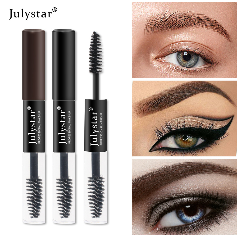 Julystar Eyebrow Gel Pen Double Head Eyebrow Cream With Styling Soap Long Lasting Waterproof Tattoo Liquid Black Brown Eye Brow Makeup