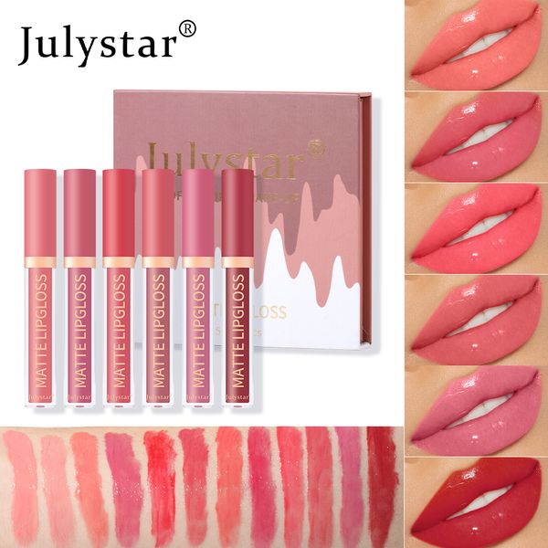 Julystar maquillage savoureux Rare beauté longue durée hydratant brillant à lèvres boîte eau miroir bip brillant à lèvres ensemble en gros