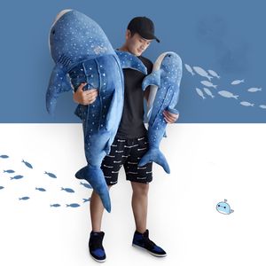 Jumbo animal tiburón ballena juguete de peluche gran ballena azul almohada muñeca animales marinos juguetes novia regalo del día de San Valentín 100 cm 150 cm DY50421