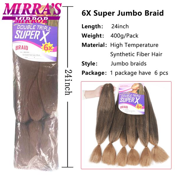 Jumbo Box Traids 400 gramas Extensions de cheveux synthétiques pour les femmes faire des tresses africaines Yaki Texture inset brun tresser les cheveux en gros