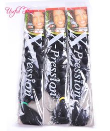 Jumbo boîte tresses cheveux cheveux synthétiques crochet tresses 82 pouces JUMBO BRADIG HAIR extension cheveux 165GRAMS ombre boîte tresses pour noir4926914