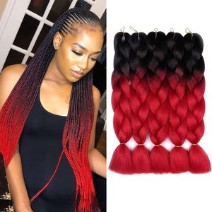 Jumbo tressage cheveux pour femmes Extensions de cheveux colorés pour tressage Extensions de cheveux 24 pouces couleurs arc-en-ciel fibre synthétique J2