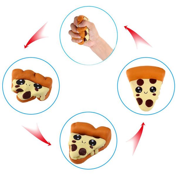 Jumbo mignon pizza squishy Slow Rising Simulation Soft-Srepps Pu Bread Cake Scentined Anti Stress For For Kid Noël cadeau 13 * 11cm