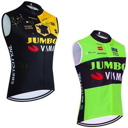 JUMBO Wielertrui Sneldrogend VAE Team Fiets Vest Windjack Mannen Zomer Ropa Ciclismo Mouwloos Fiets Jersey T-shirt 240323