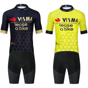 Jumbo Cycling Team Jersey Bike Shorts Set Men Women Femmes Dry Ropa Ciclismo 3 POCHET