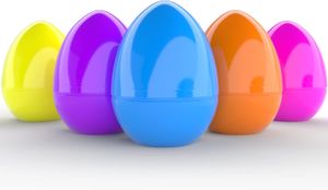 Oeufs de pâques géants remplissables de 6 pouces, jouets colorés en plastique brillant, debout, œufs Surprise de chasse, couleurs assorties