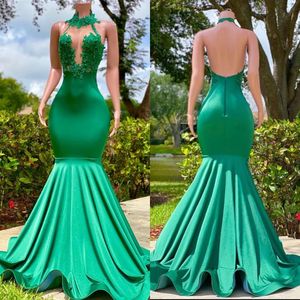 Nieuwe Mermaid Prom Dresses Sexy Open Back Diepe V-hals Applicaties Kralen Ruches Lange Satijn Avondjurken Formele Gelegenheid vestidos