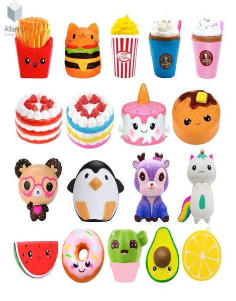 Jumbo kawaii frites panda gâteau squishy cerf lait pâte à pression