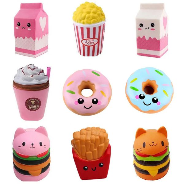 Jumbo kawaii jouets squishy lent lent à crousser pU pop-corn animaux anti-stress relief squisies pour enfants