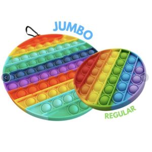 Jumbo Rainbow Poppers Board Sensory Fidget Speelgoed Big Size Push Bubble Bubble Popper Pad Angst Stress Reliever Poo-its Desktop Puzzle Finger Fun H413GXN