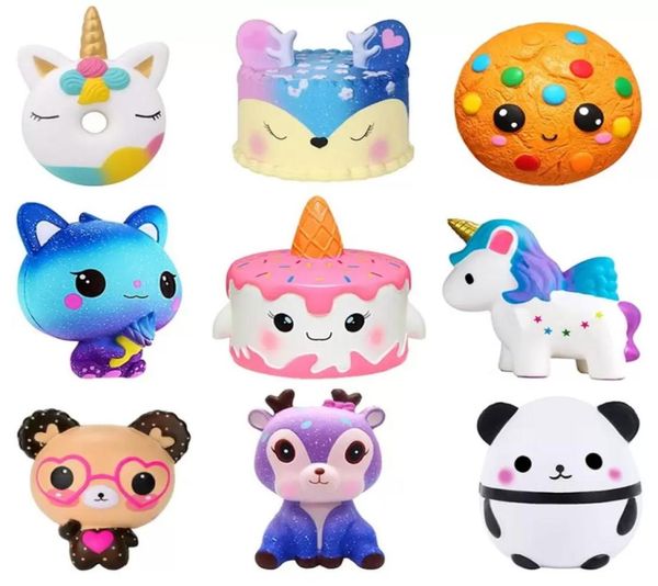 Jumbo Squishy Kawaii cheval gâteau cerf Animal Panda écrase lente augmentation soulagement du Stress jouets à presser pour Kids5961909