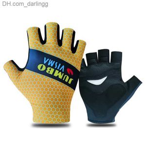 Jumbo Visma Guantes de ciclismo Guante de bicicleta transpirable Almohadilla de gel 3D Medio dedo Guantes de bicicleta deportivos al aire libre Q230825