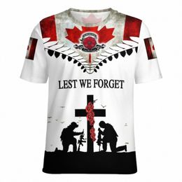 Jumeast Impreso en 3D Día del Recuerdo Canadiense Hombres Camisetas Nuevo en la Fuerza Aérea Veterano del Ejército Poppy Camisetas gráficas Ropa juvenil u1EU #