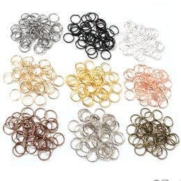 Jump Rings Split 200pcs / lot 7 mm Metal Bijoux Résultats des bijoux ouverts Single Loops pour fabriquer des composants de livraison DHO3Q