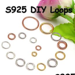 Anneaux de saut Split 20Pcs / Lot 925 Sterling Sier Fermer Résultats de bijoux pour Diy Sier / Or / Or Rose Accessoires 7 Tailles Drop Delivery Dhjst