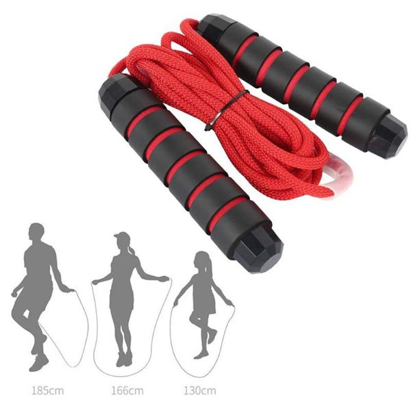 Springseile, 3 m, verstellbar, Springseil, Schaumstoff gepolsterter Griff, PVC, Training, Bodybuilding, Übung, Workout, Fitnessgeräte, Rot