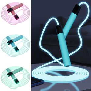 Cuerdas para saltar Cuerda para saltar luminosa ajustable Led Fibra óptica Transparente Pvc Deportes Óptico Entrenamiento físico