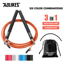 Cordes à sauter AOLIKES 1PCS Crossfit Speed Jump Rope Corde à sauter professionnelle pour MMA Boxe Fitness Skip Workout Training avec sac de transport 230808