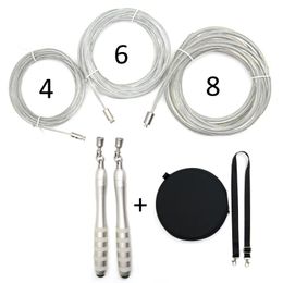 Jump Ropes CrossRope Touw Gelijksoortige functie Snelle Lock Systeem Springen 3x 4mm 6mm 8mm TPU stalen koord Set met EVA-zaak