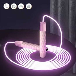 Jump Slopes Luminous Jump Rope Tangle-Free Rapid Snelheid Jumping Rope Crossfit Professional Men Women Gym LED Skipping Rope Verstelbare Fitness P230425