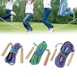 Springtouwen Houten Handvat Skipping 5m 7m 10m Gym School Groep Multi Persoon Nylon Touw Springen 231211