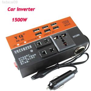 Jump Starter 1PC Voertuig Omvormer 1500W Piek 12V24V Naar DC 110V220V Converter Trip 6 USB auto Universele Elektronische HKD230710