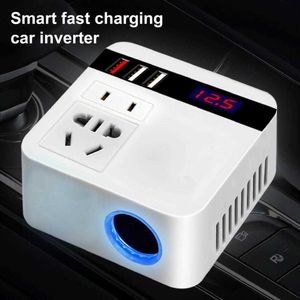 Jump Starter 300W Car Inverter DC 12V To 220V Power Converter 3 USB Ports Socket Adapters Automobiles Inverters Charger Fast Charging HKD230710