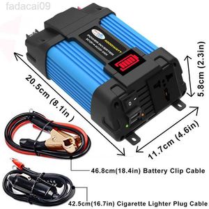 Jump Starter 4000W6000W Power Inverter LED Voltage Capacity Display Transformer Converter 12V To 110V220V Inverters Car Electronics HKD230710