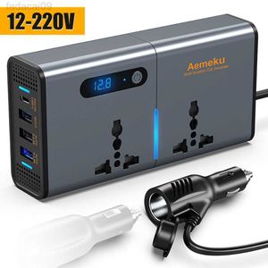 Démarreur DC 12V à AC 110V 220V Convertisseur automatique TypeC USB Chargeur de charge rapide EU US Socket Car Inverter Power Adapter HKD230710