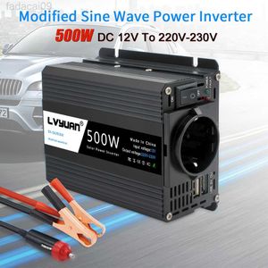 Jump Starter Power 12v 220V 500W EU Inversor solar para Navidad Webasto 12 voltios Inversor12v 220 v Car ac HKD230710