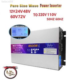 Jump Starter Power 4500W 5500W 6500W 8500W Car Converte 1224486072V à AC 110V 220V Pure Sine Wave Inverter Écran LCD multifonctionnel HKD230710