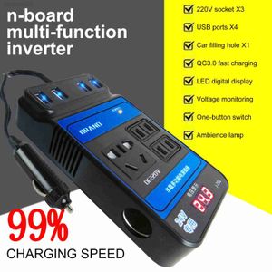 Jump Starter Power Inverter 12V 24V To DC110V 220V 1500W Converter Trip 4 USB DC AC Voltage Modified Convert Adapter Car Accessories HKD230710