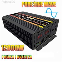 Démarreur de saut à onde sinusoïdale pure 12000W voiture solaire DC12V 24V 48V 60V à 220V prise transformateur convertisseur onduleur HKD230710