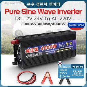 Jump Starter Zuivere Sinus Power Bank Thuis Auto Omkeren 2000W3000W4000W DC 12V 24V Naar Ac 220V converter En Voltage Solar Inverter HKD230710