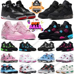 Jumpman 4 4s Chaussures de basket-ball pour hommes Femmes Black Cat Bred Reimaginé Rose Blanc Thunder Olive Pin Vert Rouge Ciment Université Bleu Trainners Hommes Sports Baskets