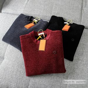 Jersey 22SS La mayoría de los suéteres de buena calidad para hombre diseñadores de hombre otoño invierno de gama alta cuello redondo suéter retro cómodo asiático tamaño terciopelo tripulación