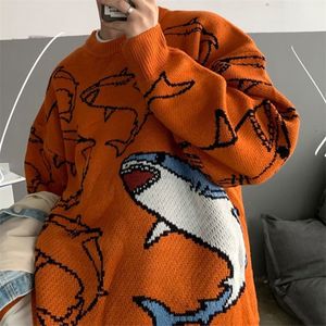 Jumper Trui Mannen Vrouwen Winter Warme Trui Harajuku Anime Zweet Tops Kerst Esthetisch Ontwerp Y2k Kleding Shark Groen 220822