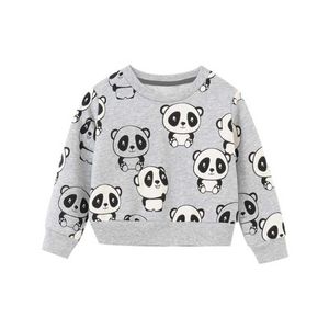 Saut Mètres Animaux Panda Imprimer Bébé Chemises pour L'hiver Automne Filles Tops Coton Sport Vêtements Garçons Sweats 210529