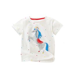 Medidores de salto Llegada Camas de unicornio Tees Cotton Summer Summer Ropa para niños Tops Camas de niños 240506