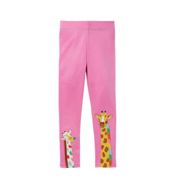 Compteurs de saut d'automne Printemps Filles Leggings Pantalon avec girafe Broderie Fashion Pantalon maigre Vente 210529