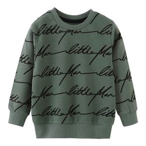 Jumping Meters Autumn Spring Kids Sweatshirts With Letters Print Boys Girls Cotton Clothes Selling Toddler Shirts Tops 220115