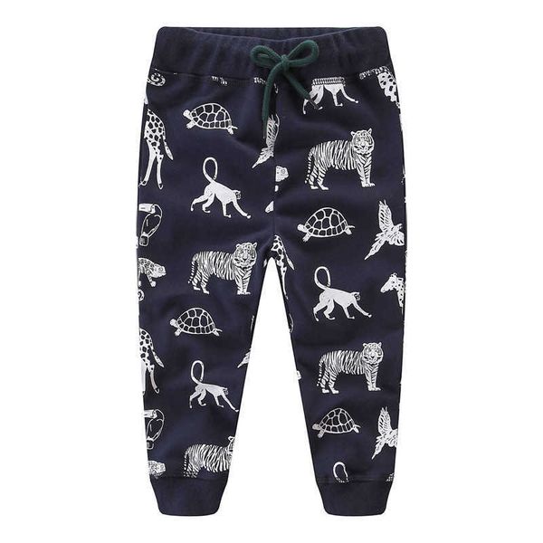 Jumping Meters Baby Boy Pantalons de survêtement coton imprimé tigre pantalon pleine longueur enfants garçons pantalon automne enfants vêtements sweatpant 210529