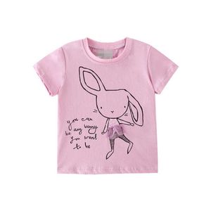 Jumping Meters Camisetas de verano para niños Tops con conejo de dibujos animados Algodón Chicas lindas Camisetas Ropa de bebé 210529