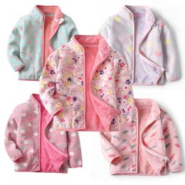 Saut mètres filles outwear polaire pour hiver automne bébé vestes manteaux fleurs enfants veste 231220