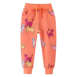 Jumping mètres Nouveaux arrivants Cats imprimés cordonnages garçons filles pantalons de survêtement en pleine longueur pour enfants pantalon pantalon animaux l2405