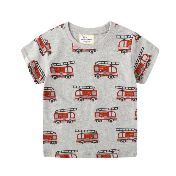 Jumping Meters Summer Boys T-shirts avec impression Cartoon Baby Clothes Tees Vente Tops 210529