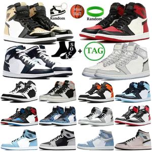 Jumpman 1 1s High OG Hombres Mujeres Zapatillas de baloncestoBlue Bred Black Silver Toe Dark Mocha Shadow Daimond Denim Obsidian Sport Trainers zapatillas negras